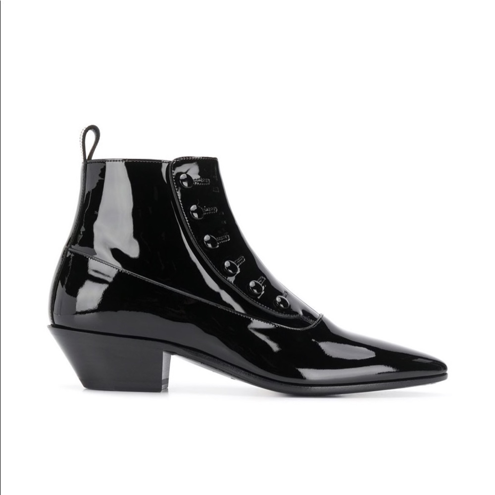 Saint Laurent Gabsty Ankle Boots Patent Leather